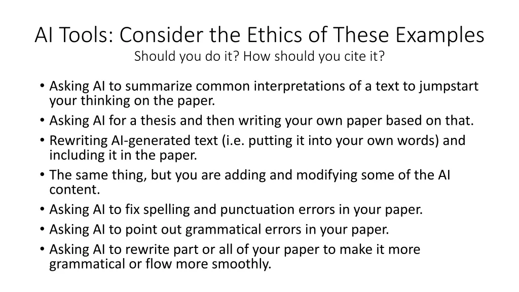 ai tools consider the ethics of these examples