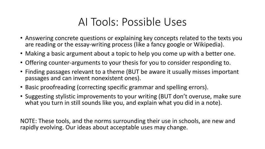 ai tools possible uses