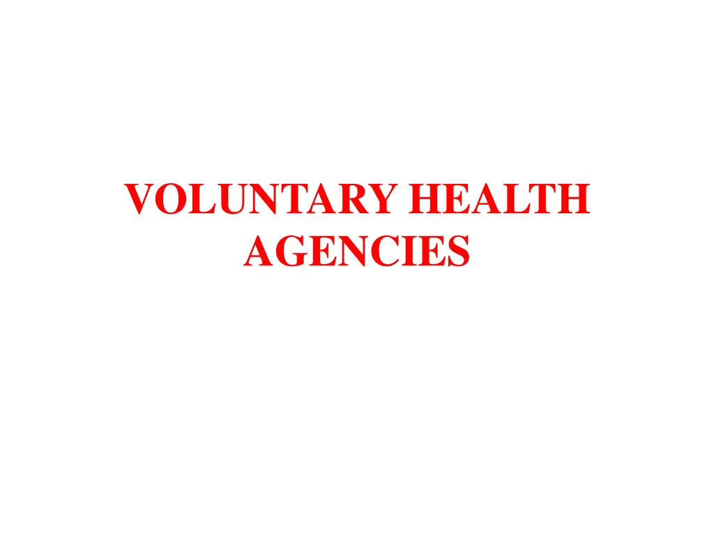 voluntary health agencies