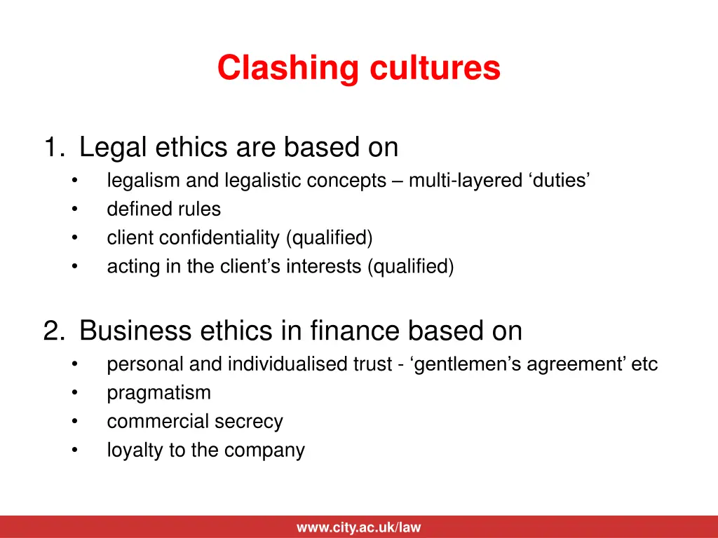 clashing cultures