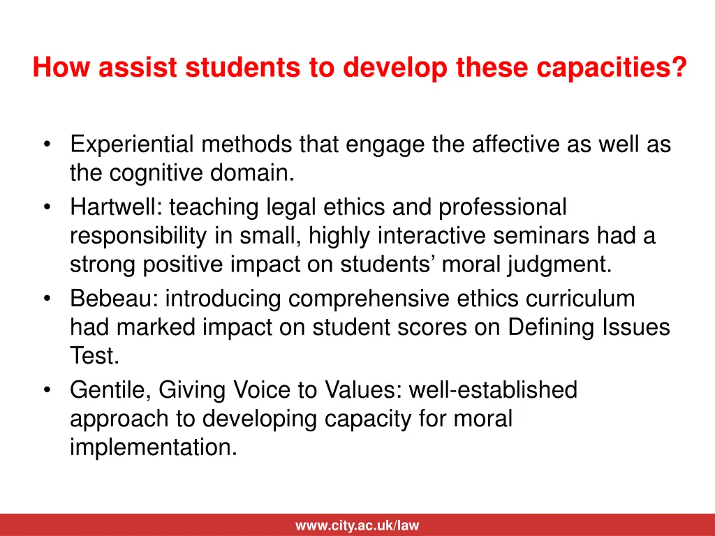 how assist students to develop these capacities