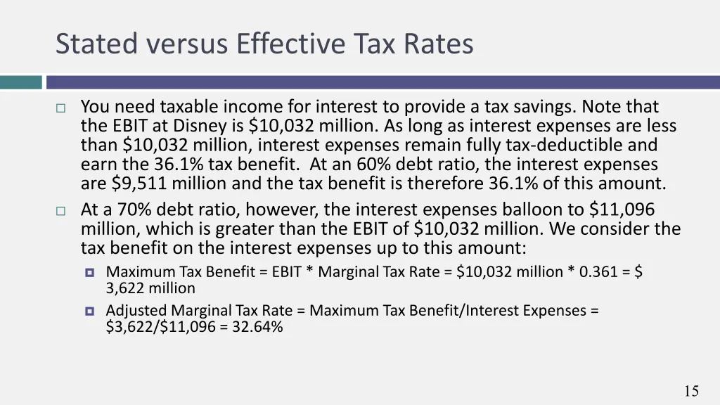 stated versus effective tax rates
