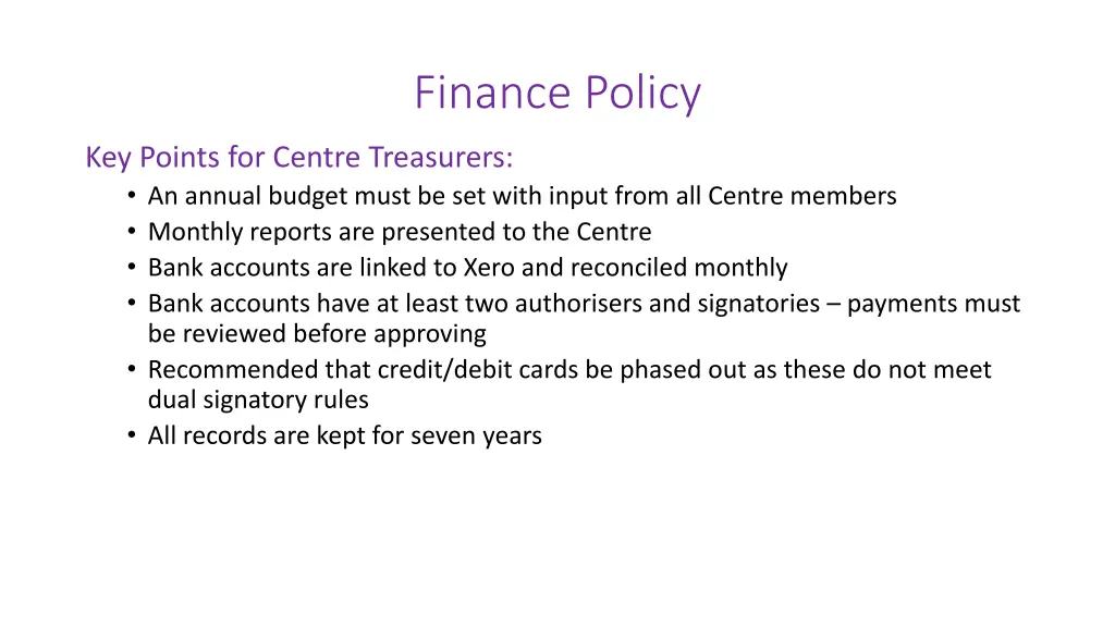 finance policy