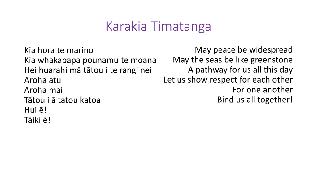 karakia timatanga
