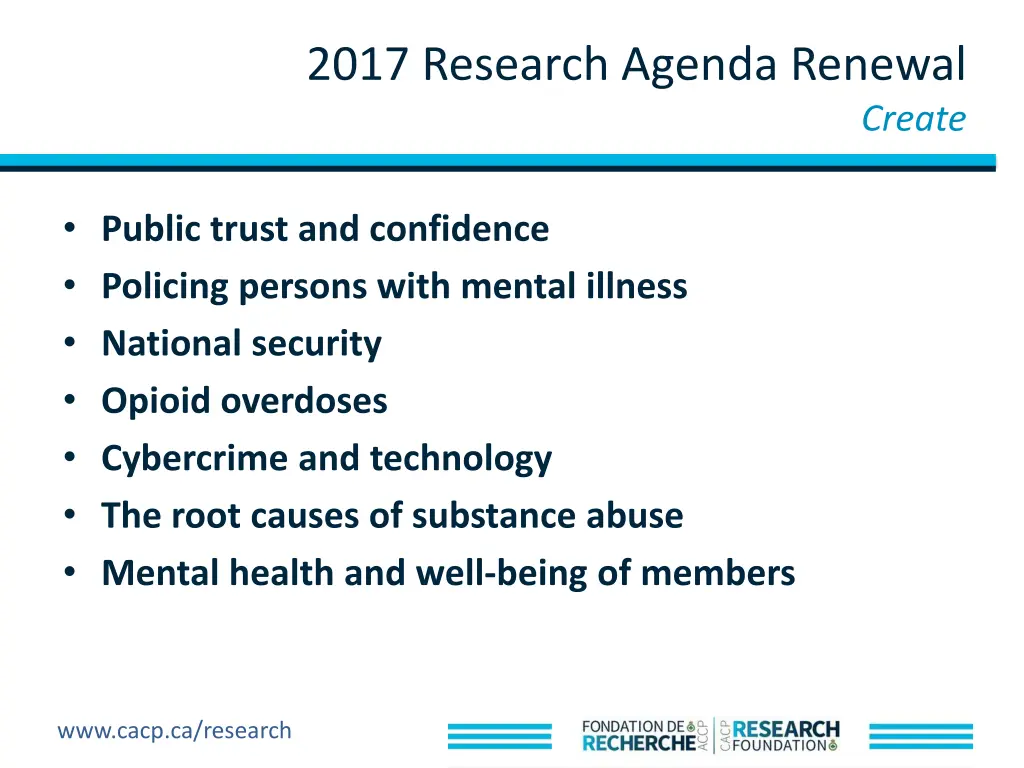 2017 research agenda renewal