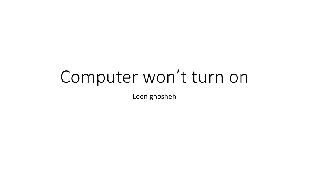 computer won t turn on