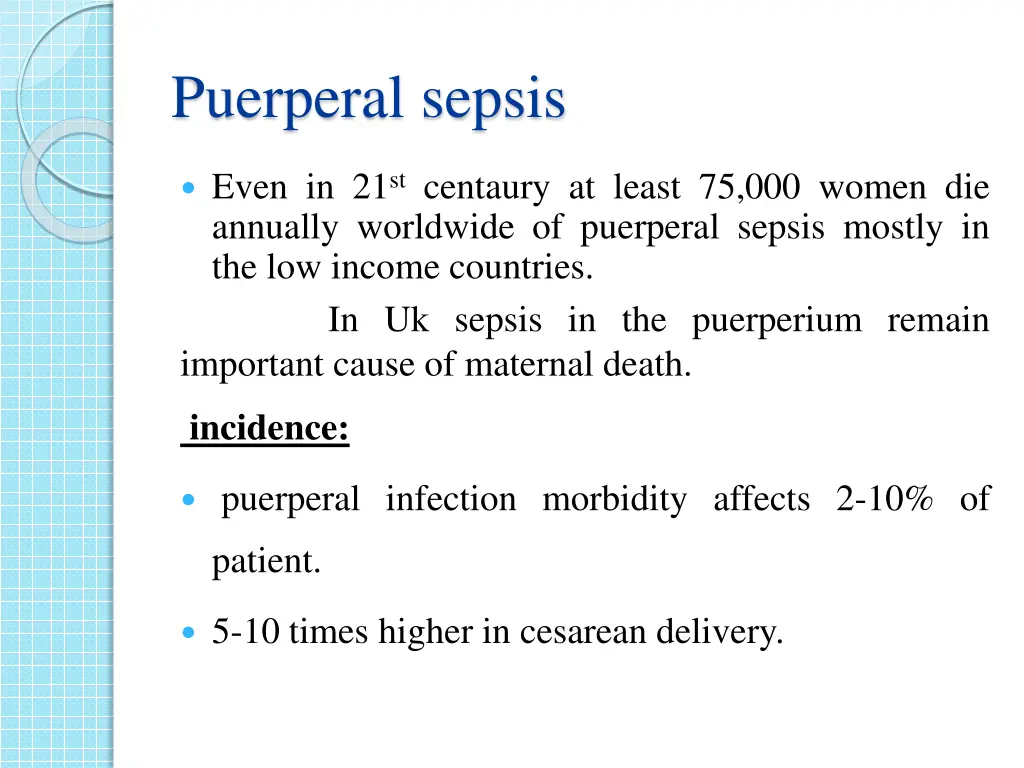 puerperal sepsis