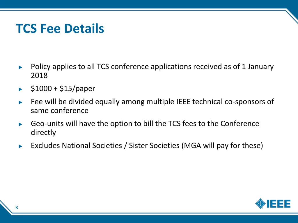 tcs fee details