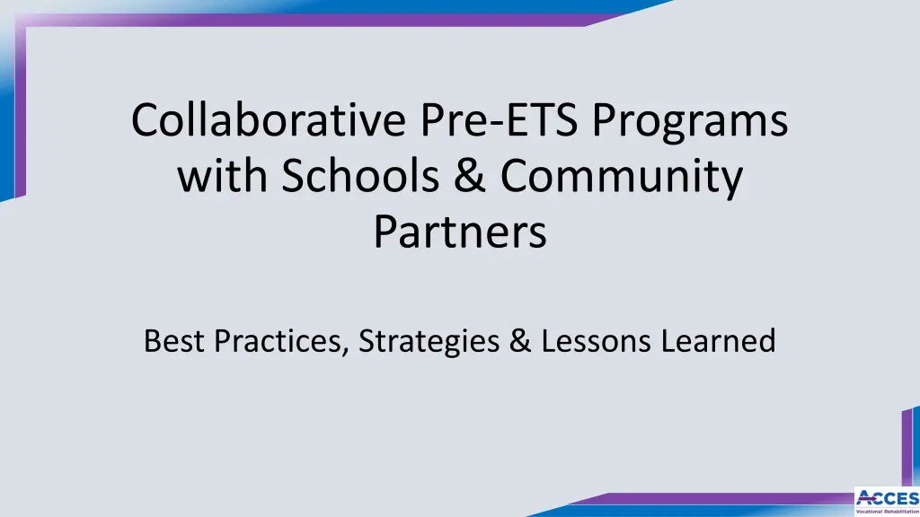 collaborative pre ets programs with schools