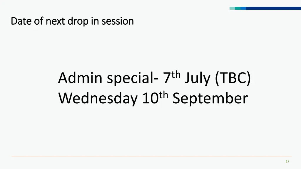 date of next drop in session date of next drop