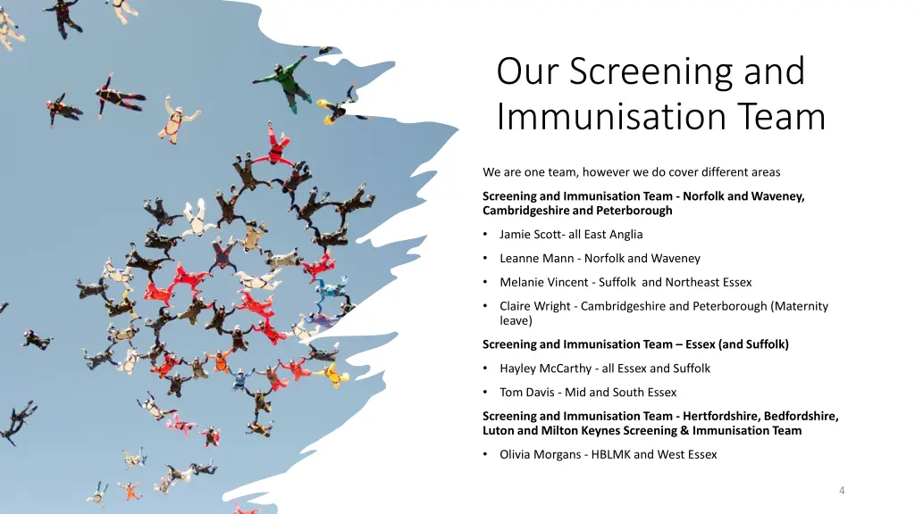 our screening and immunisation team
