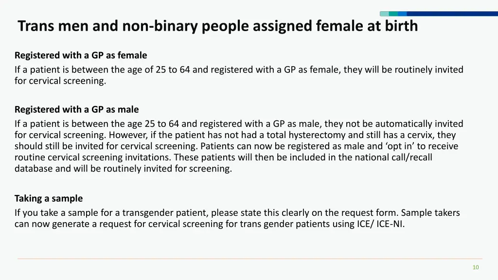 trans men and non binary people assigned female