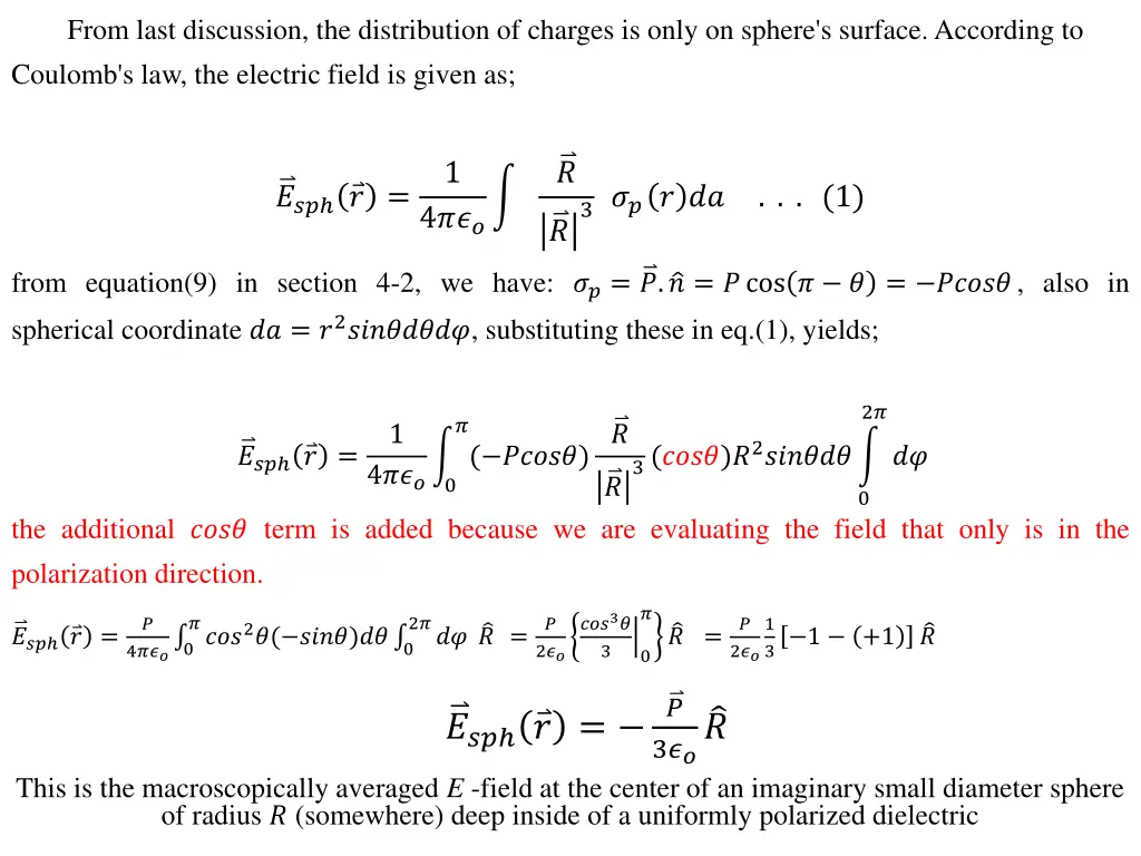 from last discussion the distribution of charges
