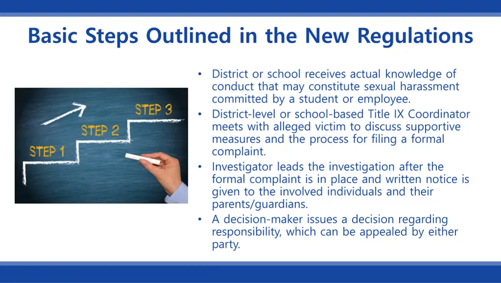 basic steps outlined in the new regulations