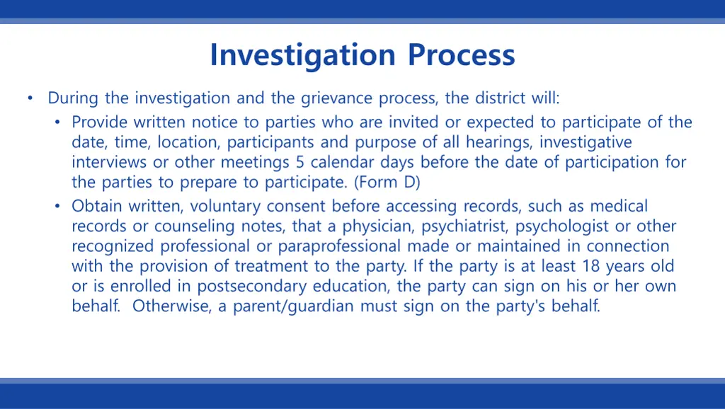 investigation process