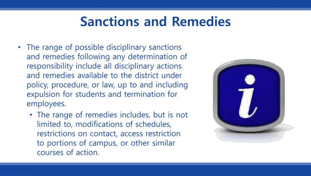 sanctions and remedies