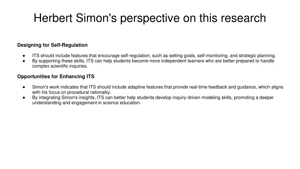 herbert simon s perspective on this research 1