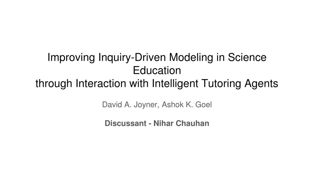 improving inquiry driven modeling in science