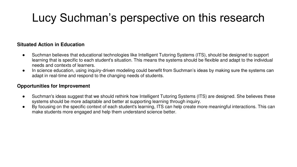 lucy suchman s perspective on this research 1