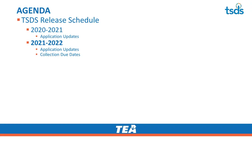 agenda tsds release schedule 2020 2021 2
