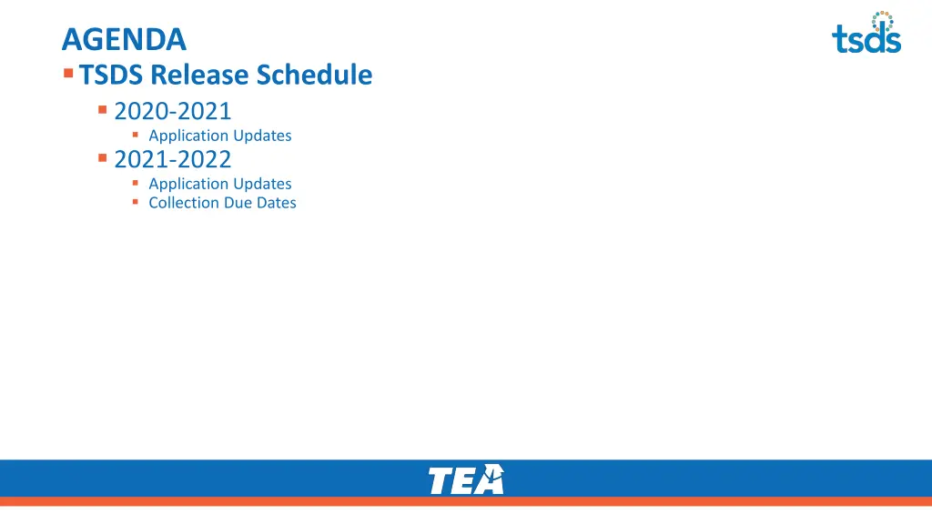 agenda tsds release schedule 2020 2021