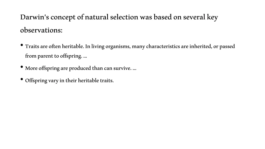 darwin s concept of natural selection was based