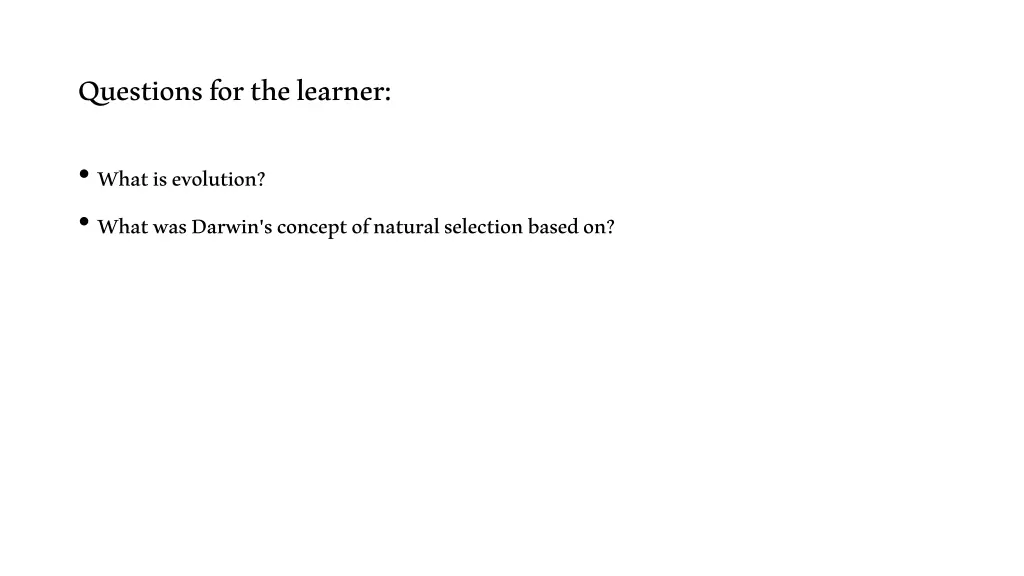 questions for the learner