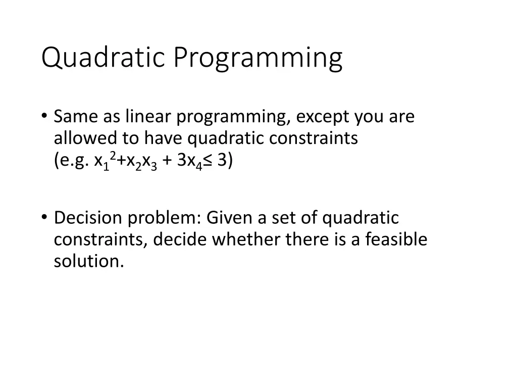 quadratic programming