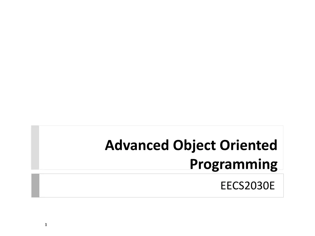 advanced object oriented programming