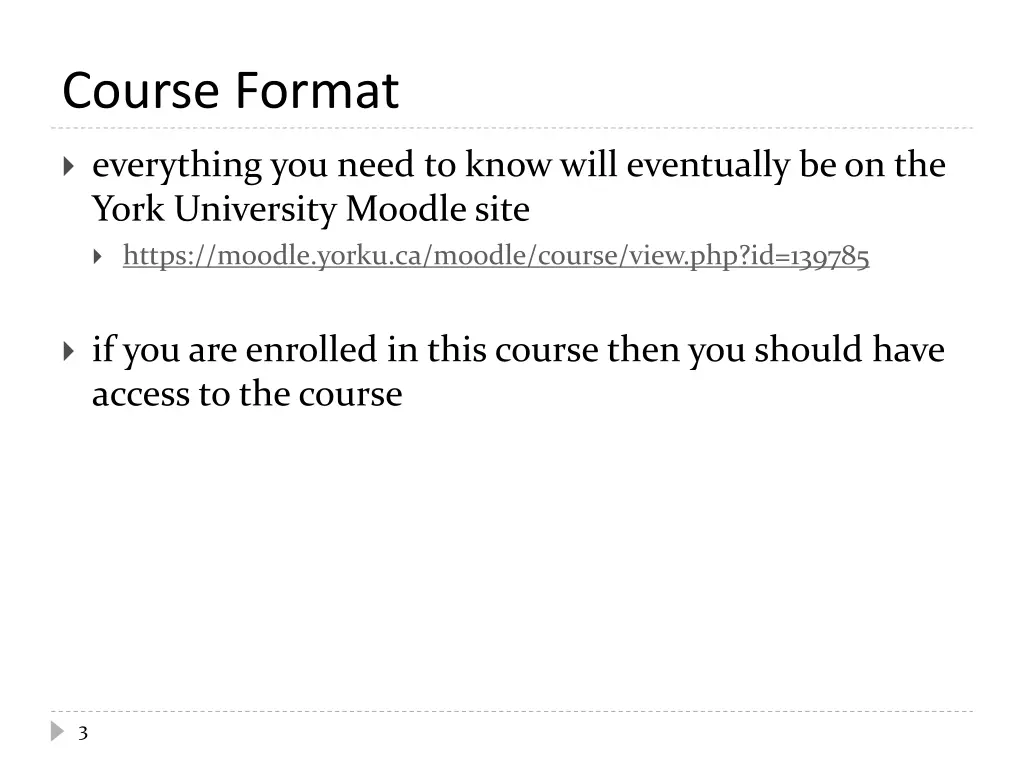 course format