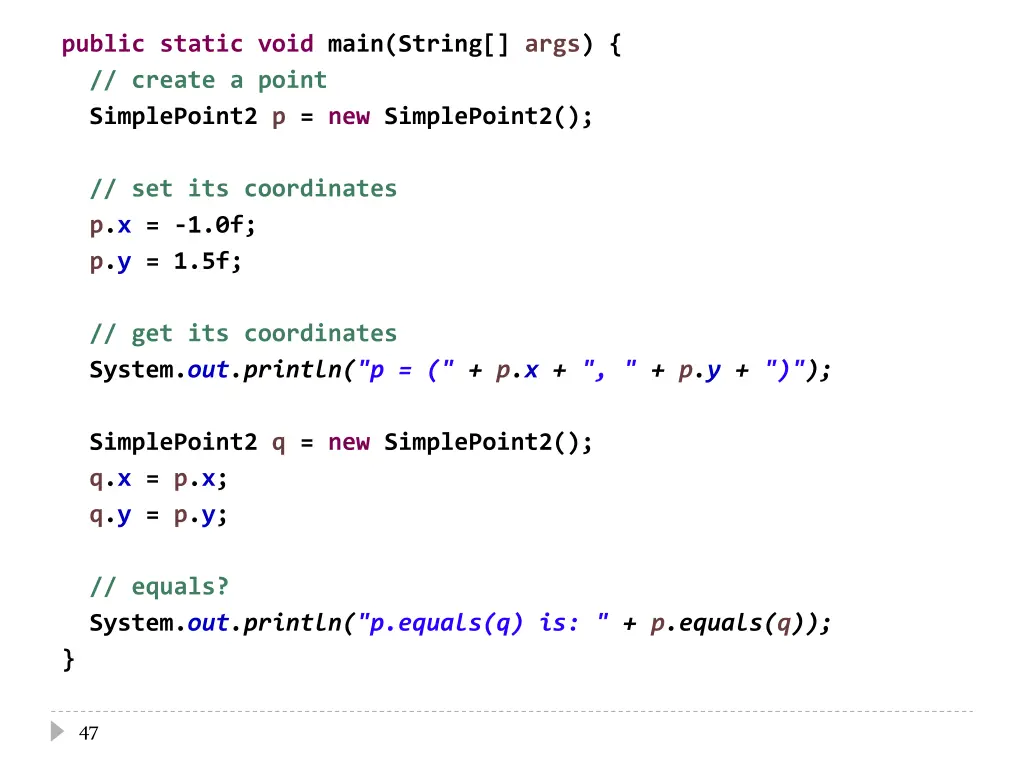 public static void main string args create
