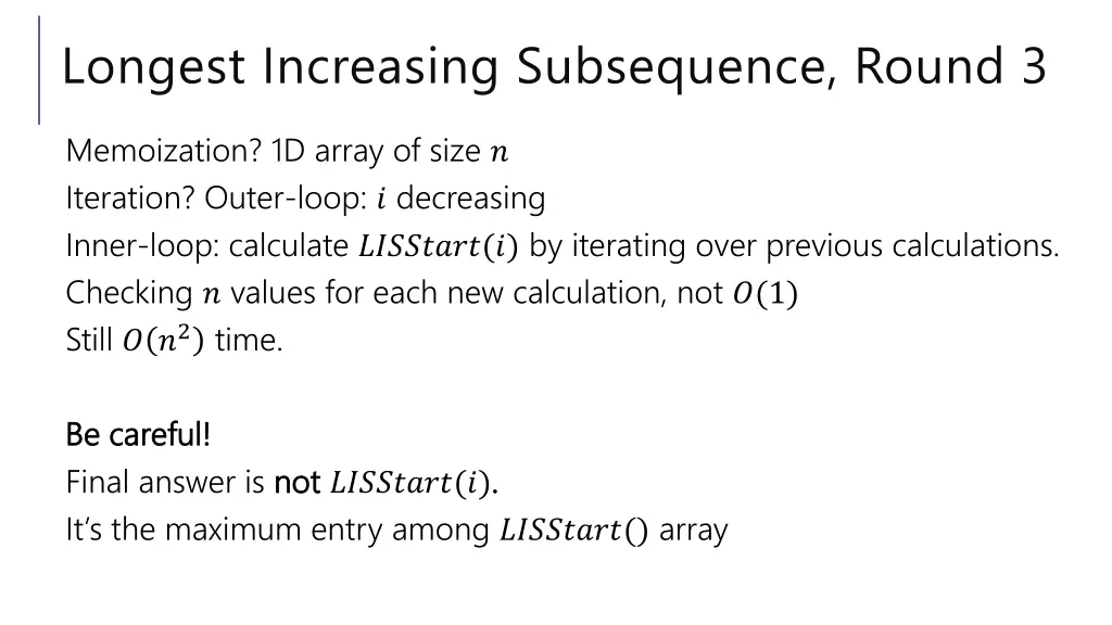 longest increasing subsequence round 3 2