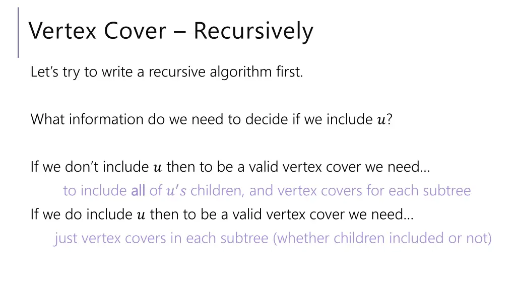 vertex cover recursively 1