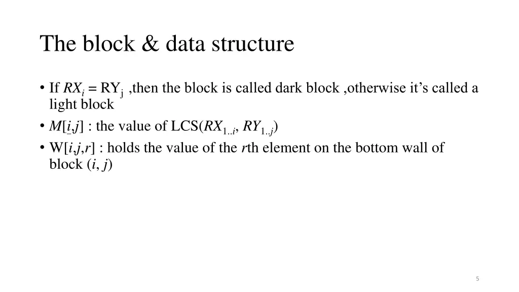the block data structure