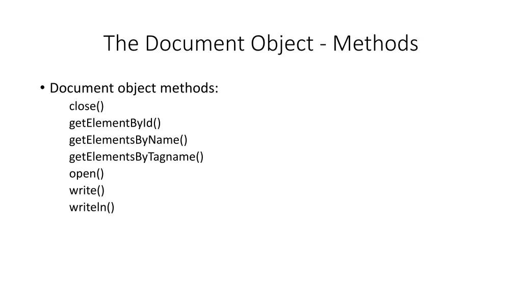 the document object methods