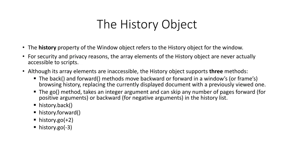 the history object