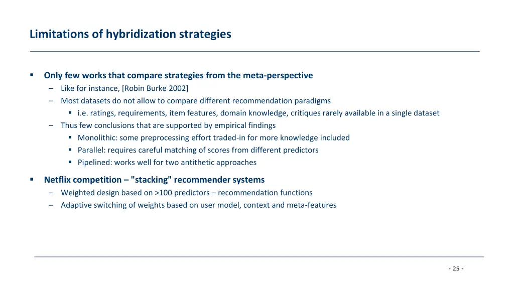 limitations of hybridization strategies