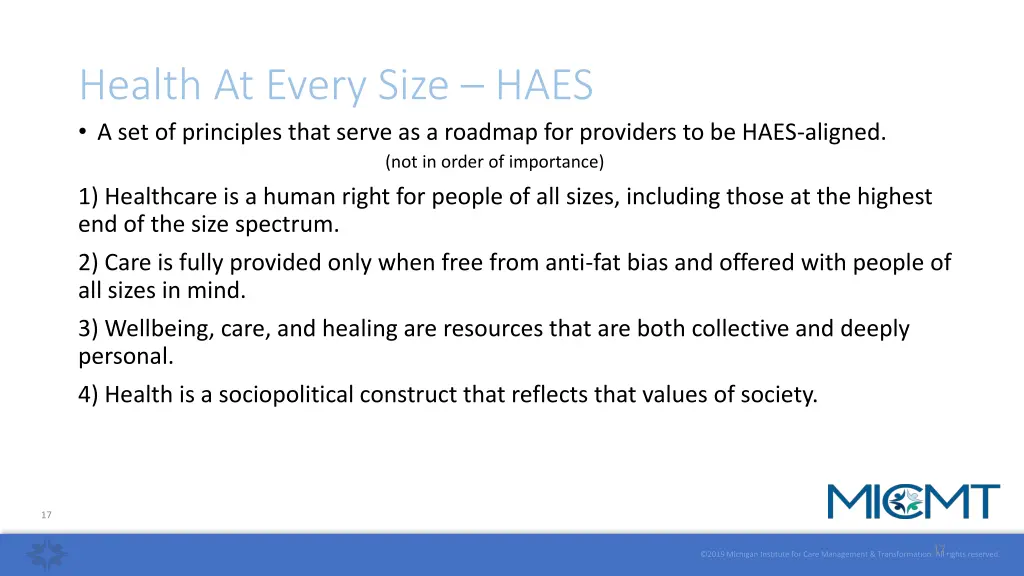 health at every size haes a set of principles