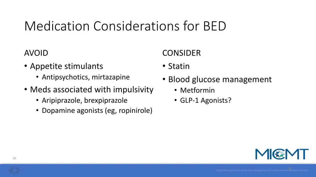 medication considerations for bed