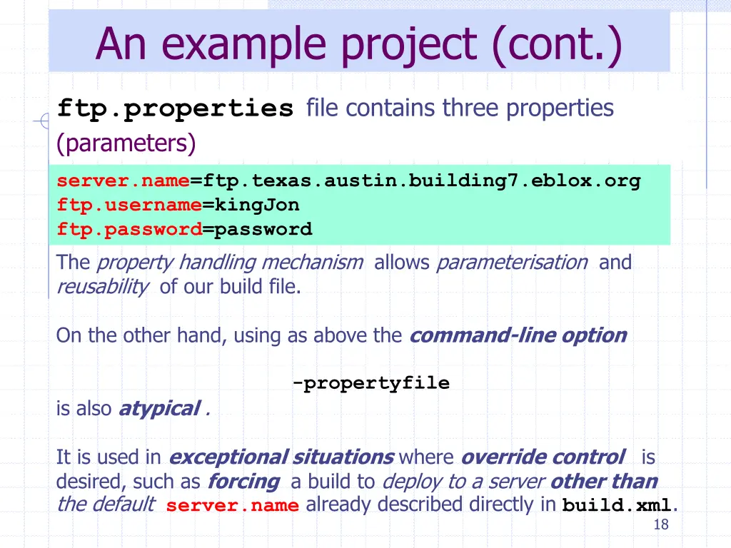 an example project cont