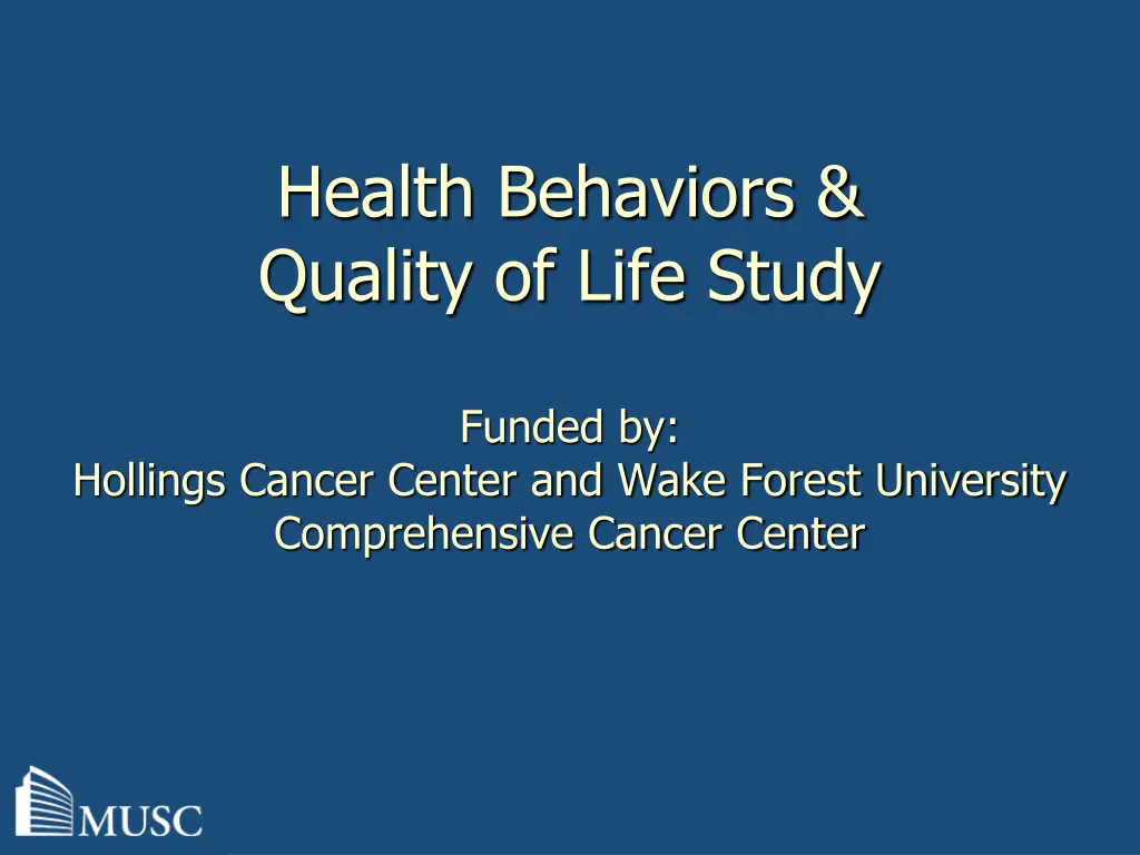 health behaviors quality of life study