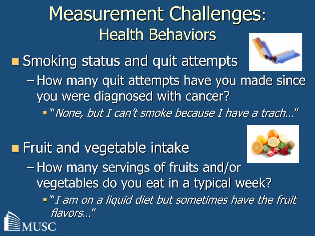 measurement challenges health behaviors