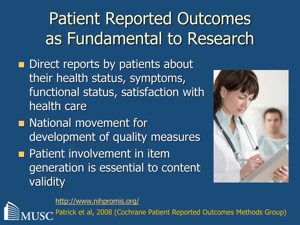 patient reported outcomes as fundamental