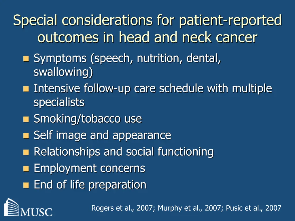 special considerations for patient reported