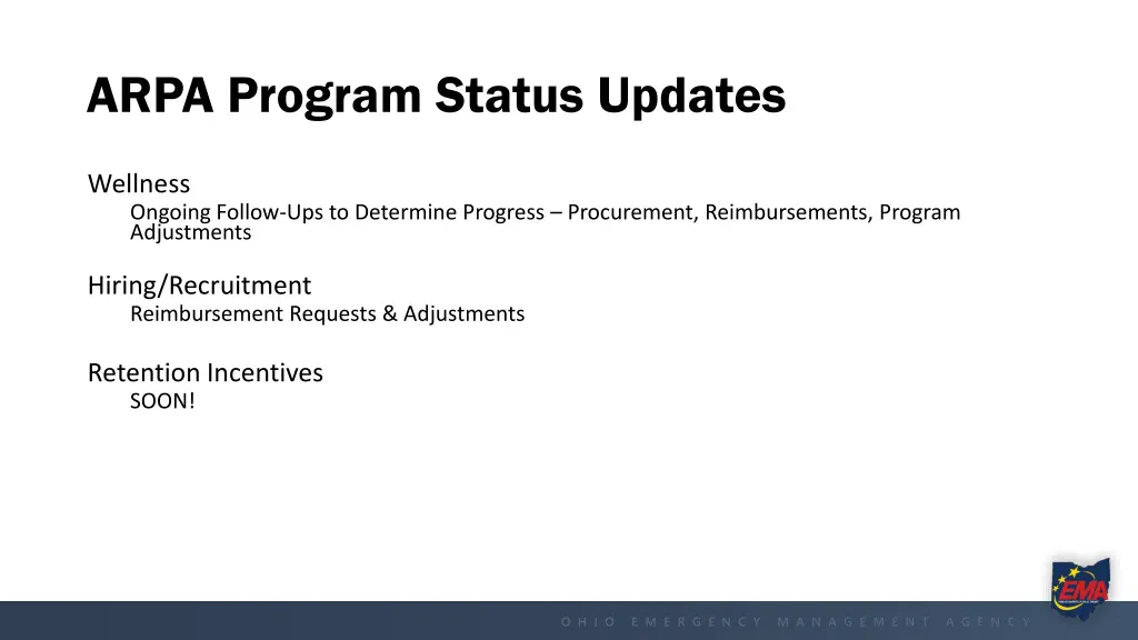 arpa program status updates