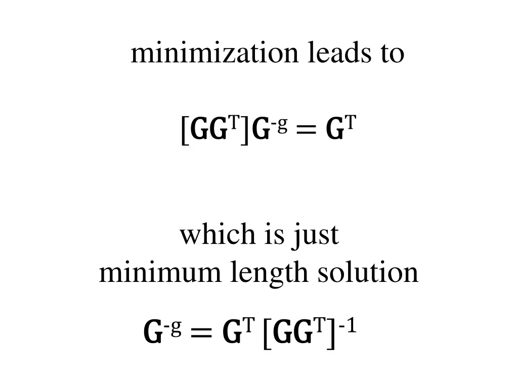 minimization leads to