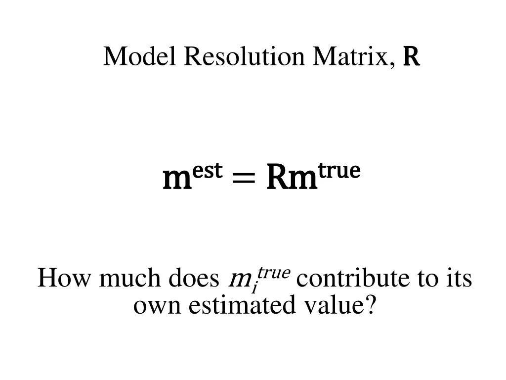 model resolution matrix r r
