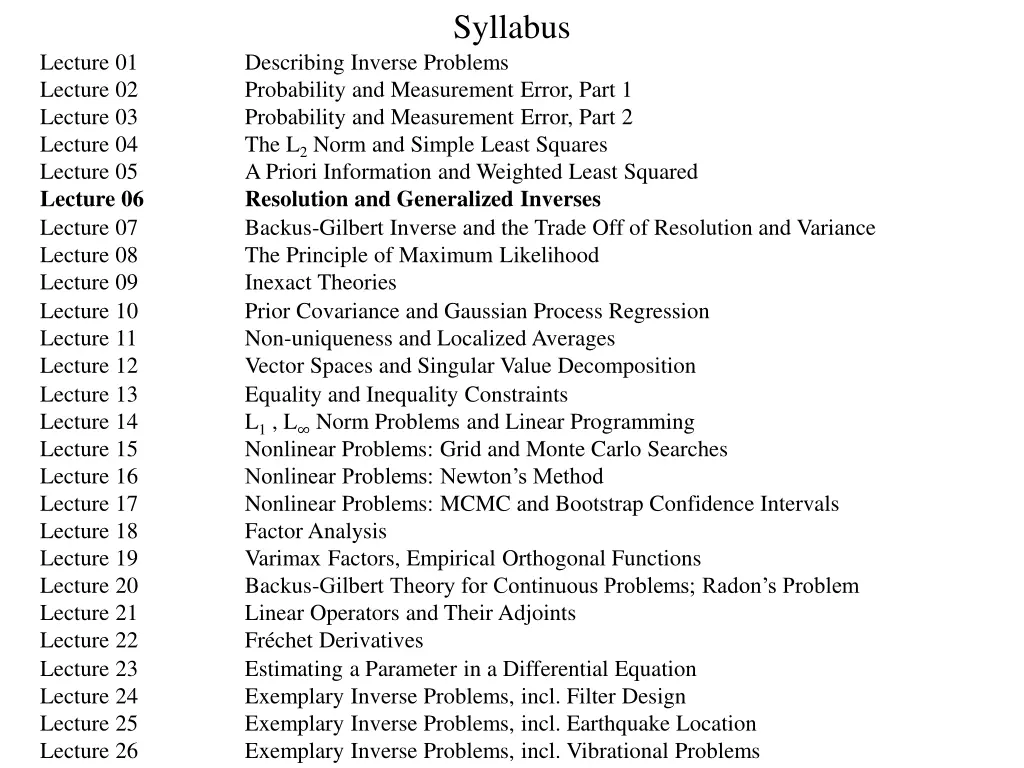 syllabus