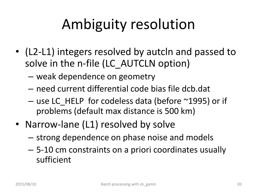 ambiguity resolution