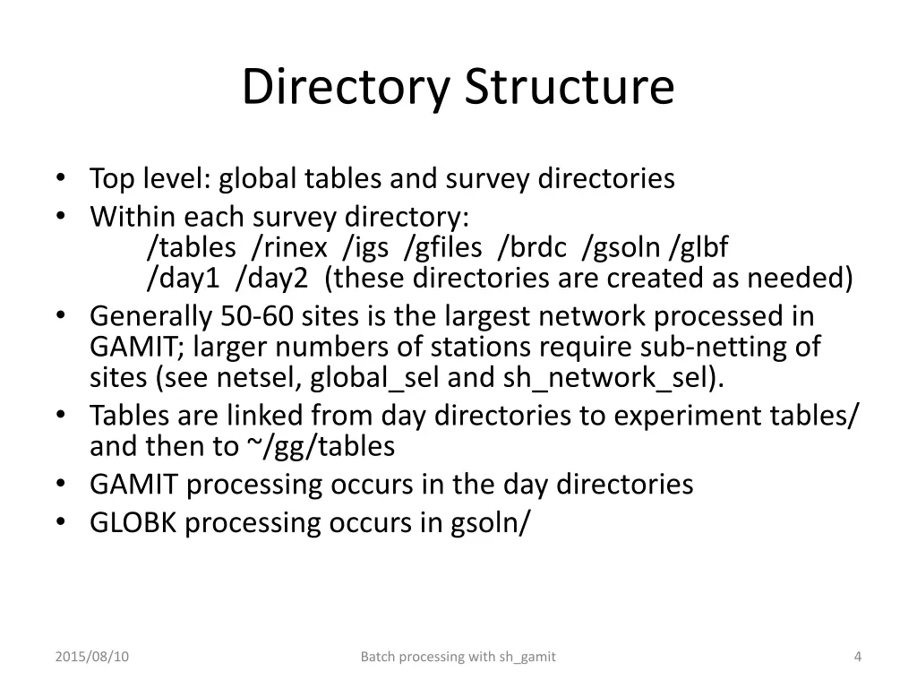 directory structure